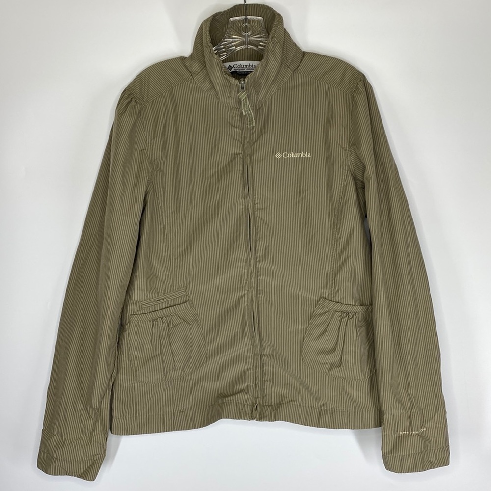 Columbia Full Zip Pin Striped Omnishade Jacket Medium